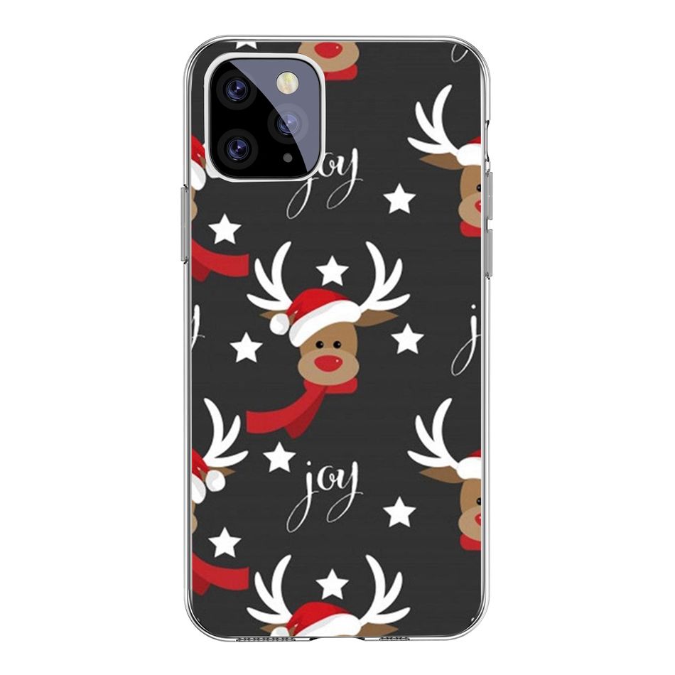 Christmas Elk iPhone Case Soft TPU Protective Case for iPhone 8/8 Plus/11/11 Pro/11 Pro Max/12/12 Pro Max/12 Mini/X/XS/XS Max/XR/13/13 Pro/13 Pro Max/13 Mini White