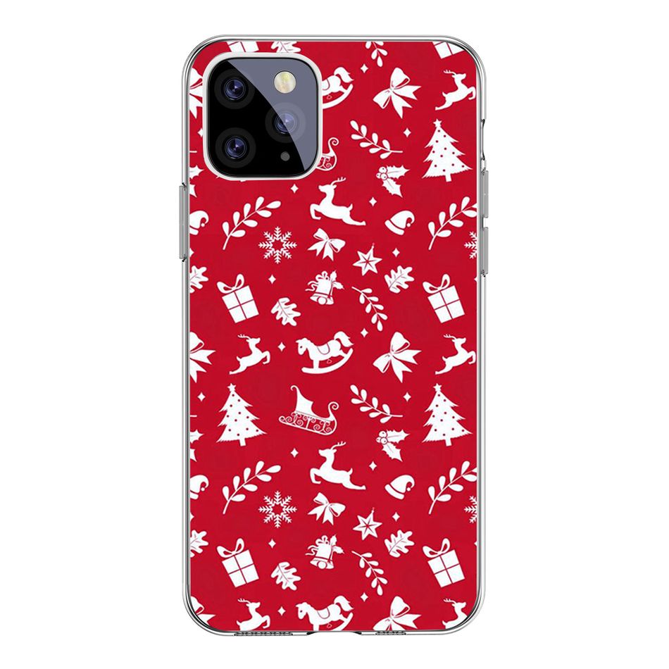 Christmas iPhone Case Soft TPU Protective Case for iPhone 8/8 Plus/11/11 Pro/11 Pro Max/12/12 Pro/12 Pro Max/12 Mini/X/XS/XS Max/XR/13/13 Pro/13 Pro Max/13 Mini White