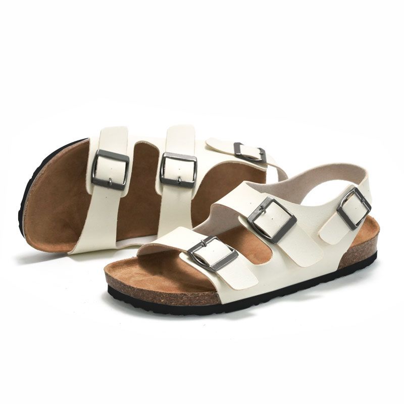 Family Matching Buckle Decor Footbed Sandal Creamy White big image 6