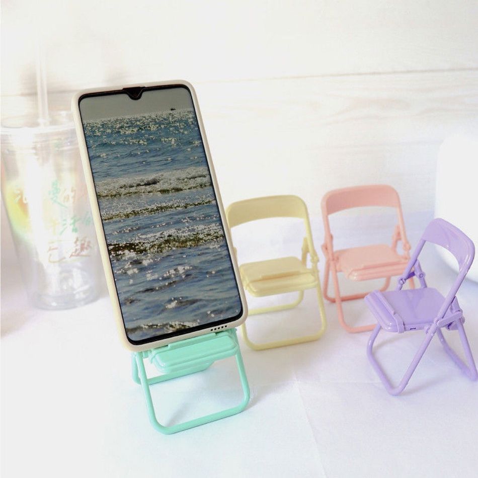 banquinho dobrável suporte para telefone móvel cadeira criativa multifunções suporte para telefone móvel de mesa Rosa big image 3