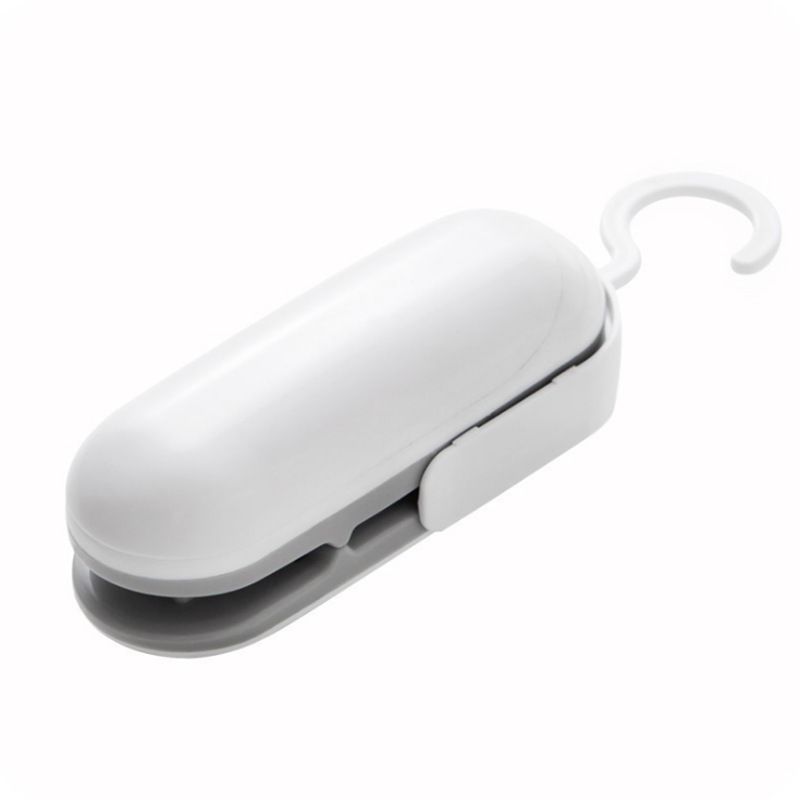 mini sigillatrice portatile portatile da viaggio per uso domestico termosaldatrice a pressione manuale per la conservazione di sacchetti di snack per alimenti Bianco big image 3