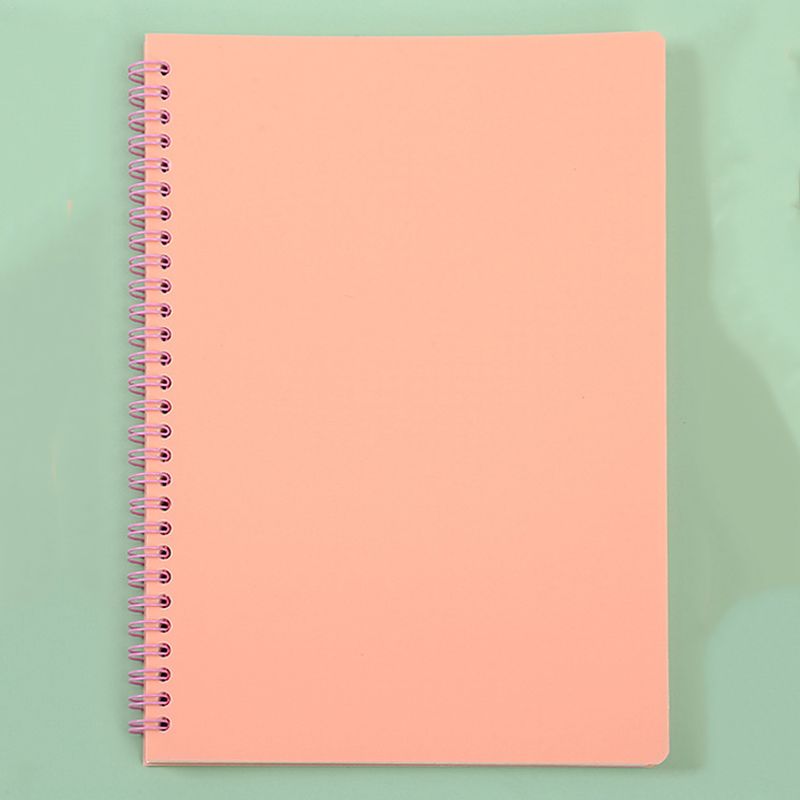 A5 Spiral Notebook Simple Plain Wirebound Journal Notepad Office School Supply Stationery Light Pink