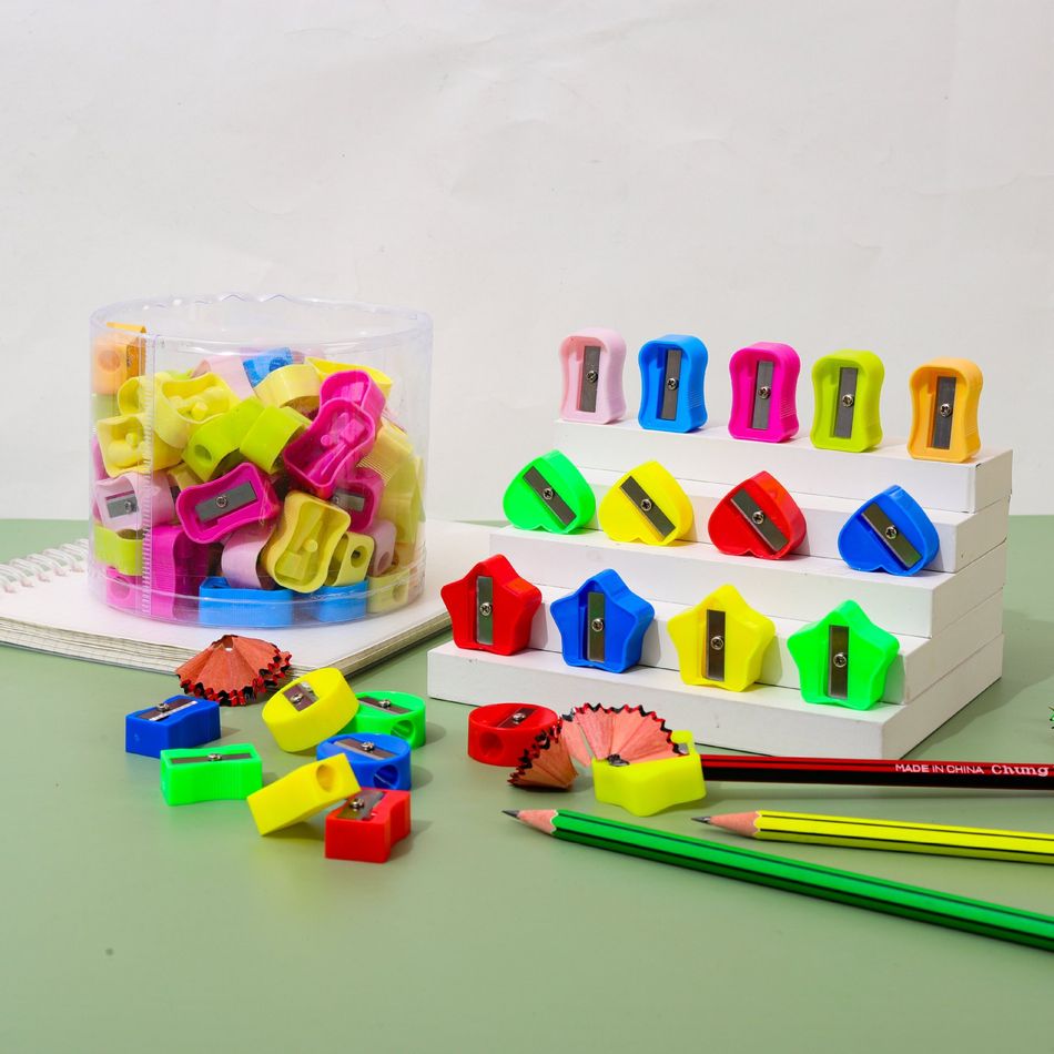 8 عبوات من براية أقلام متعددة الألوان محمولة باليد للأطفال البالغين والمدرسة والمكتب والمنزل (لون عشوائي) متعدد الألوان big image 1