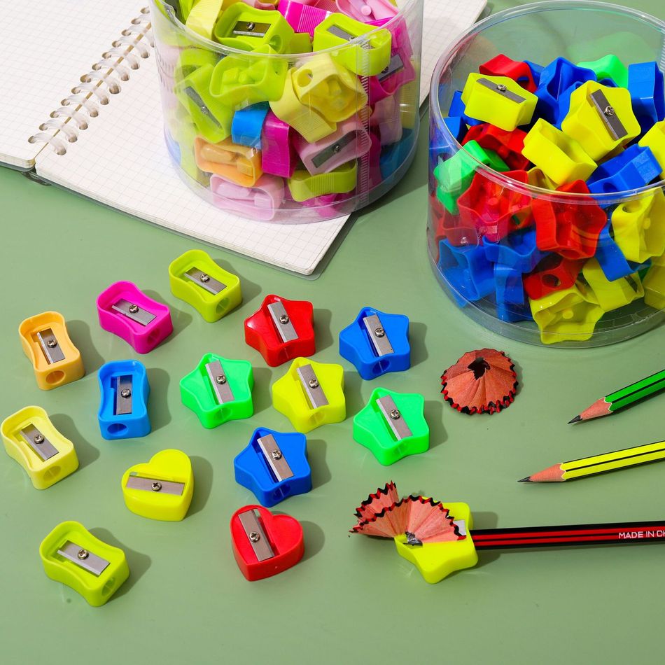 8 عبوات من براية أقلام متعددة الألوان محمولة باليد للأطفال البالغين والمدرسة والمكتب والمنزل (لون عشوائي) متعدد الألوان big image 2