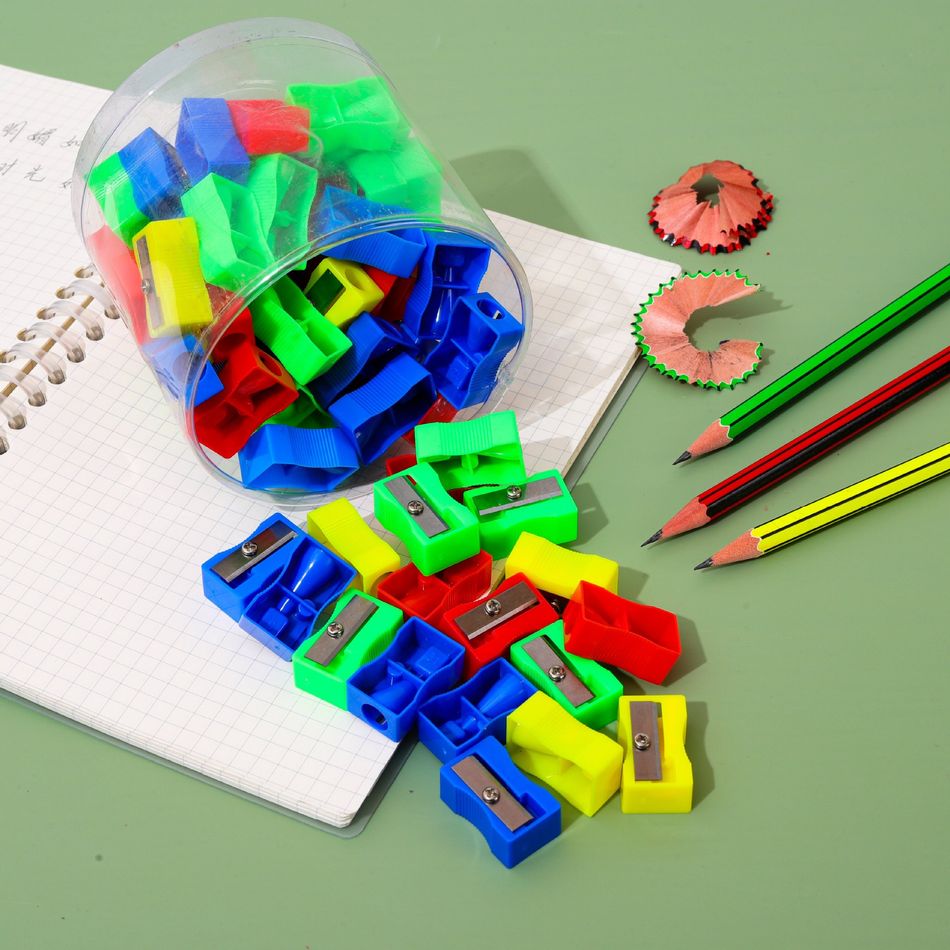 8 عبوات من براية أقلام متعددة الألوان محمولة باليد للأطفال البالغين والمدرسة والمكتب والمنزل (لون عشوائي) متعدد الألوان big image 3