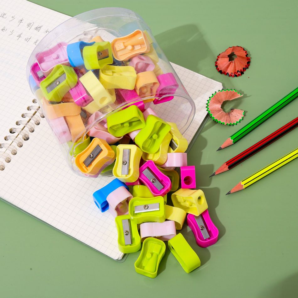 8 عبوات من براية أقلام متعددة الألوان محمولة باليد للأطفال البالغين والمدرسة والمكتب والمنزل (لون عشوائي) متعدد الألوان big image 5