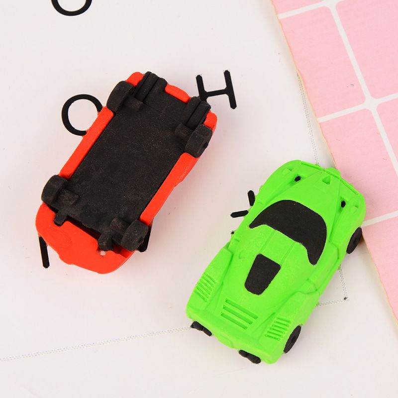 4-pack Car Shaped Erasers Cartoon Racing Car Pencil Eraser Detachable Assembled Toy Eraser (Random Color) Multi-color big image 3