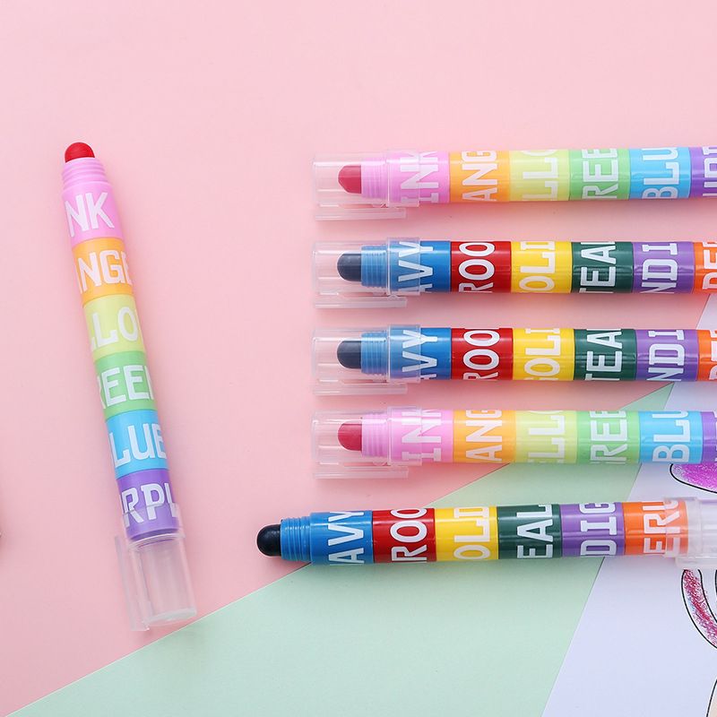 2-pack Splicing Highlighter Marker Pen 12 Color Patchwork Highlighter Crayons Student Stationery School Supplies Multi-color big image 3