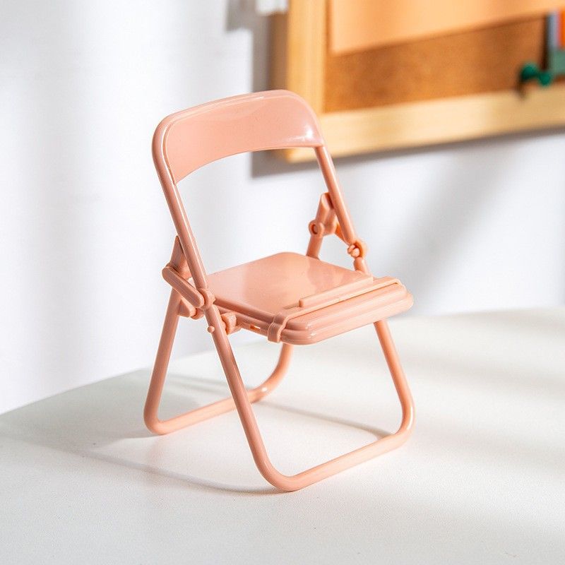 banquinho dobrável suporte para telefone móvel cadeira criativa multifunções suporte para telefone móvel de mesa Rosa