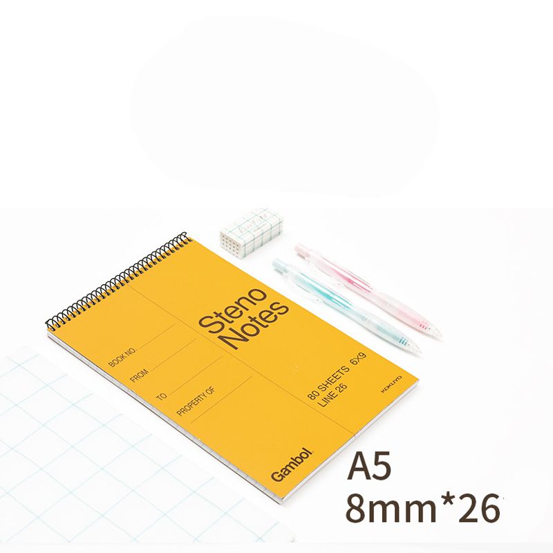 top spirale steno libri regola gregg carta bianca quaderno a5 memo blocco note scuola ufficio cancelleria per studenti Arancione big image 5
