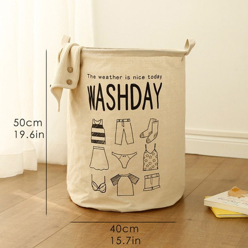 Laundry Basket Collapsible Clothes Basket Waterproof Foldable Dirty Clothes Hamper for Clothes Toys Books White big image 4