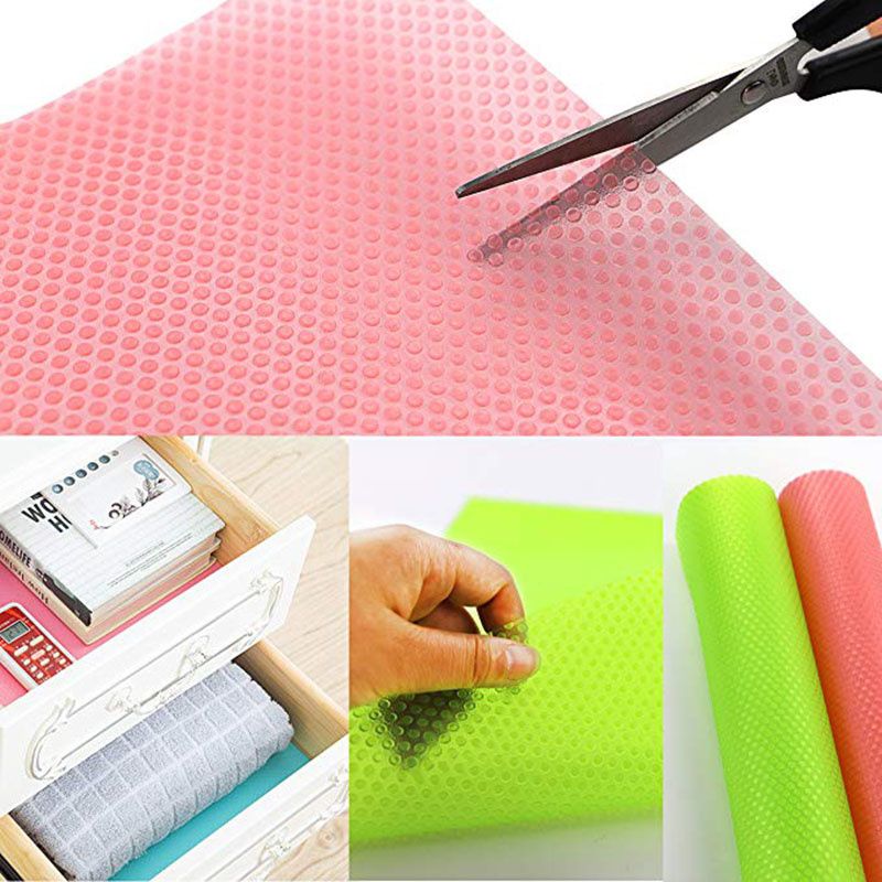 4Pcs Refrigerator Liner Mats Non-slip Kitchen Shelf Liner Drawer Liners Table Placemats Can Be Cut White big image 2