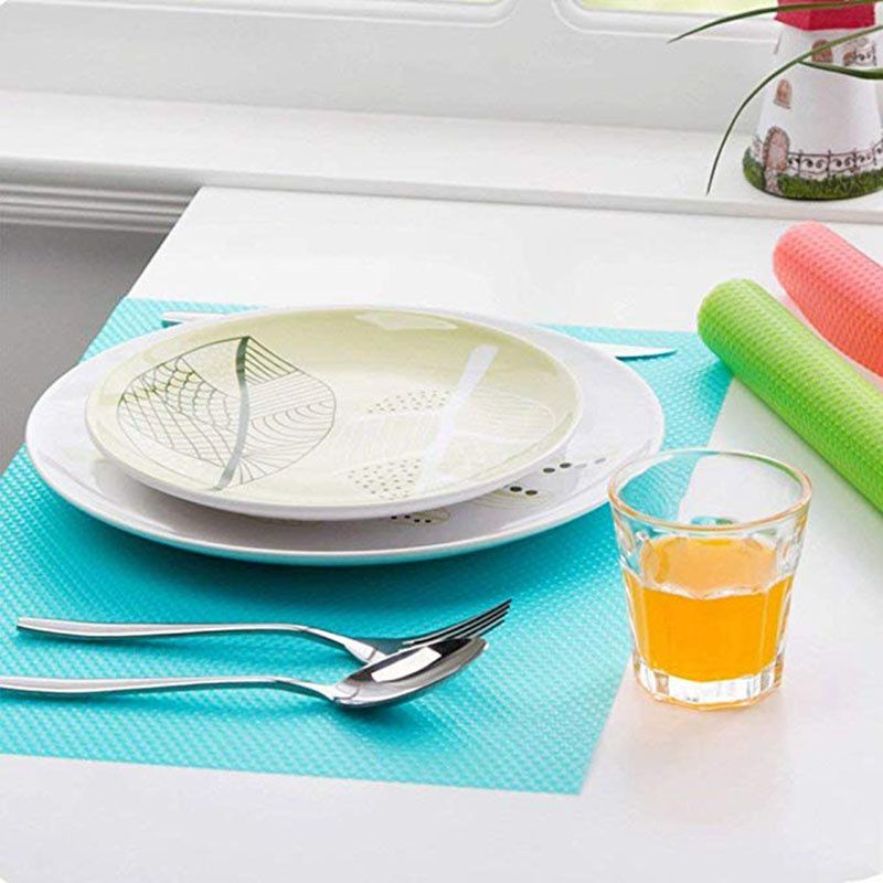 4Pcs Refrigerator Liner Mats Non-slip Kitchen Shelf Liner Drawer Liners Table Placemats Can Be Cut White big image 4
