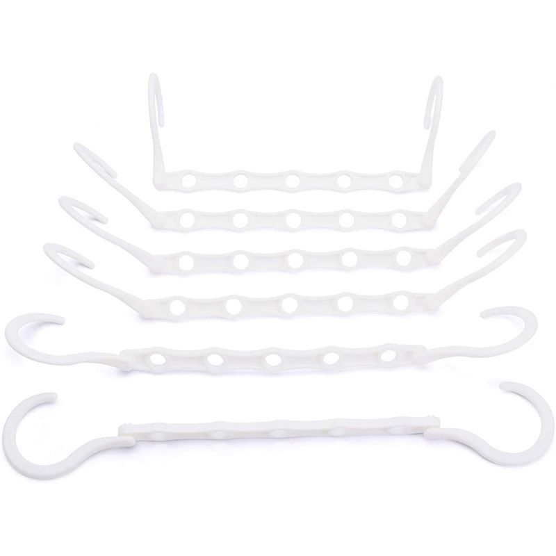 1-pack Magic Hangers Space Saving Clothes Hangers 360° Rotatable Plastic Hangers with 5 Holes White big image 1