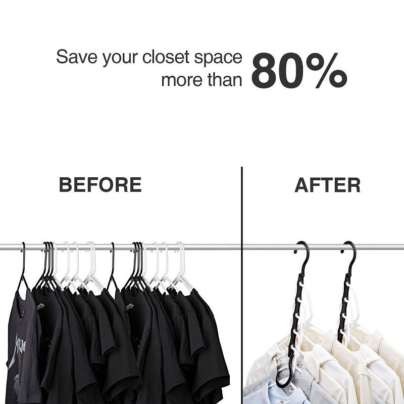 1-pack Magic Hangers Space Saving Clothes Hangers 360° Rotatable Plastic Hangers with 5 Holes White big image 3