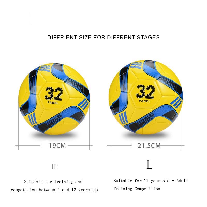 Soccer Ball Size 3 to Size 5 Youth & Adult Soccer Ball with Pump and Mesh Bag Outdoors Sports Playing Toys Yellow big image 4