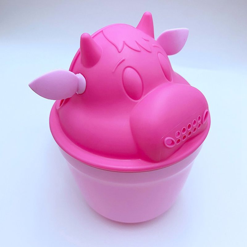 Baby Cartoon Shampoo Cup Kids Shampoo Rinse Cup Shower Sprinkler Spoon Bathroom Accessories Pink big image 7