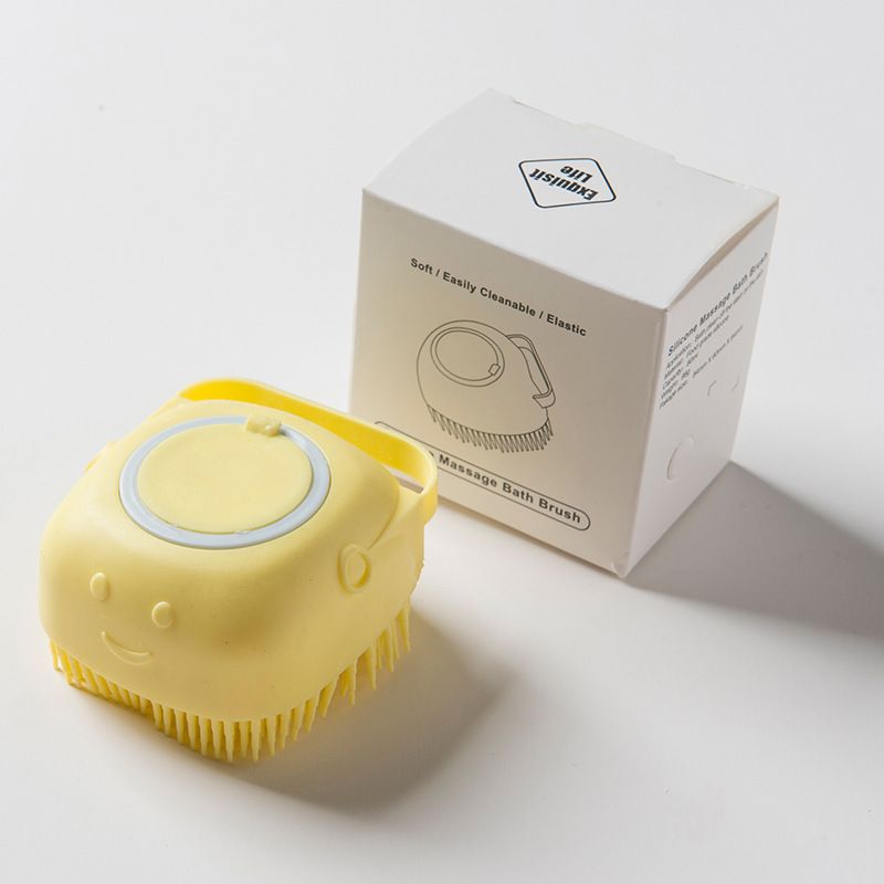 Baby Shampoo Shower Massage Brush Scalp Hair Head Body Massager Brush Baby Bath Supply Yellow