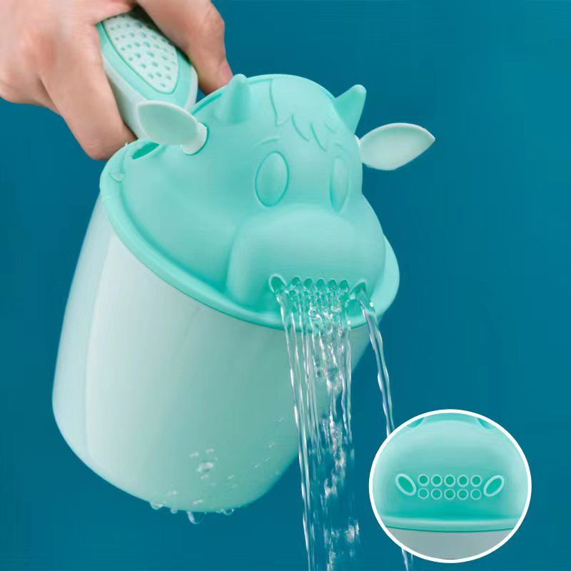 Baby Cartoon Shampoo Cup Kids Shampoo Rinse Cup Shower Sprinkler Spoon Bathroom Accessories Pink