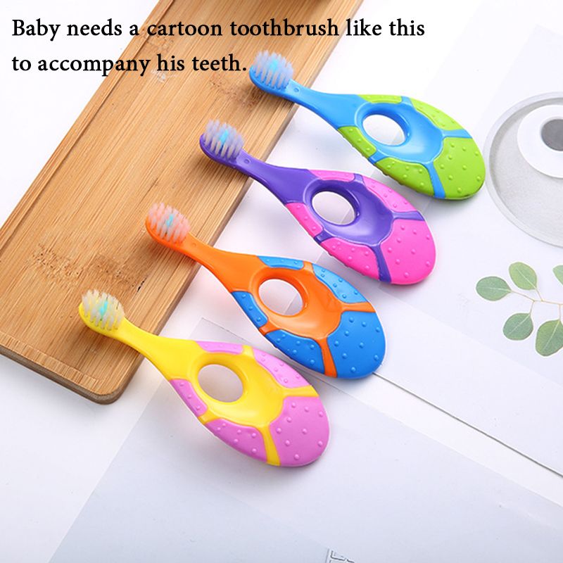 2-pack Toddlers Cartoon Manual Toothbrush Soft Bristles Teeth Cleaning for 0-3 Years Old Multi-color big image 2