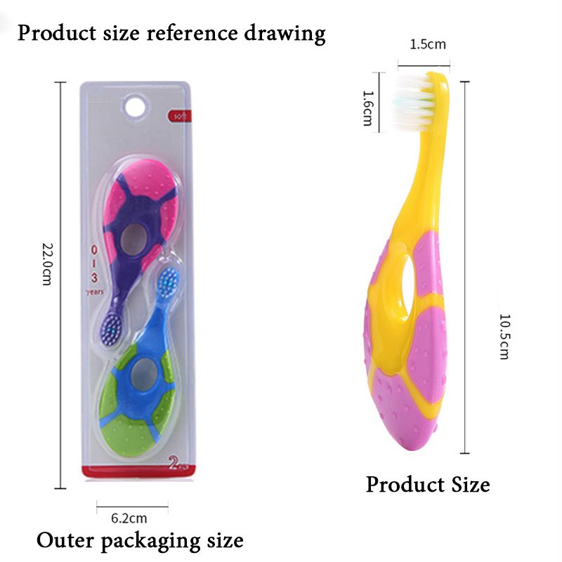 2-pack Toddlers Cartoon Manual Toothbrush Soft Bristles Teeth Cleaning for 0-3 Years Old Multi-color big image 5