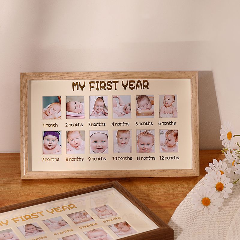 Baby Frame My First Year Photo Moments Baby Keepsake Picture Frame Nursery Decor Baby Milestone Picture Frames Apricot big image 5
