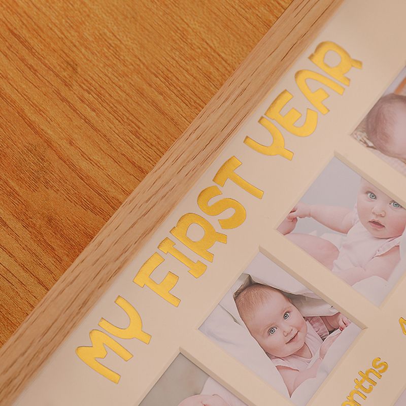 Baby Frame My First Year Photo Moments Baby Keepsake Picture Frame Nursery Decor Baby Milestone Picture Frames Apricot big image 7
