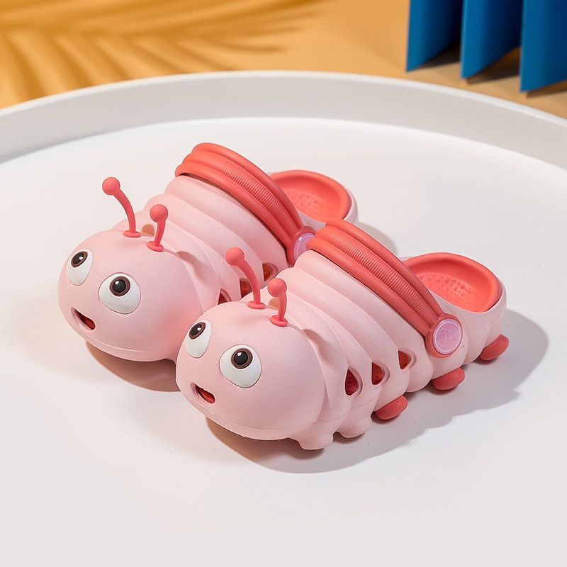 Toddler / Kid Cute Cartoon Caterpillar Hole Shoes Beach Shoes Pink big image 1