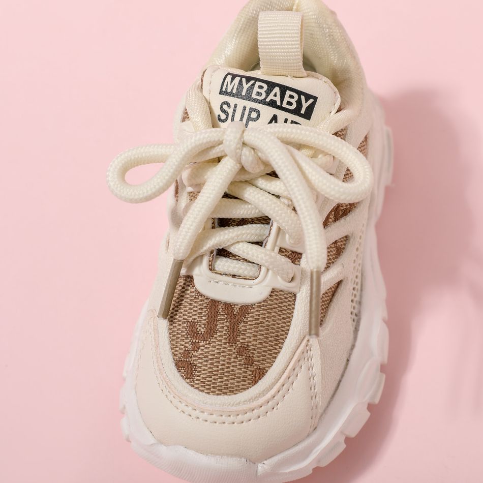Toddler Letter Graphic Fashion Beige Sneakers Beige big image 4