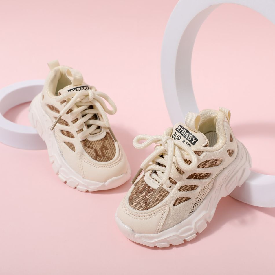 Toddler Letter Graphic Fashion Beige Sneakers Beige big image 1