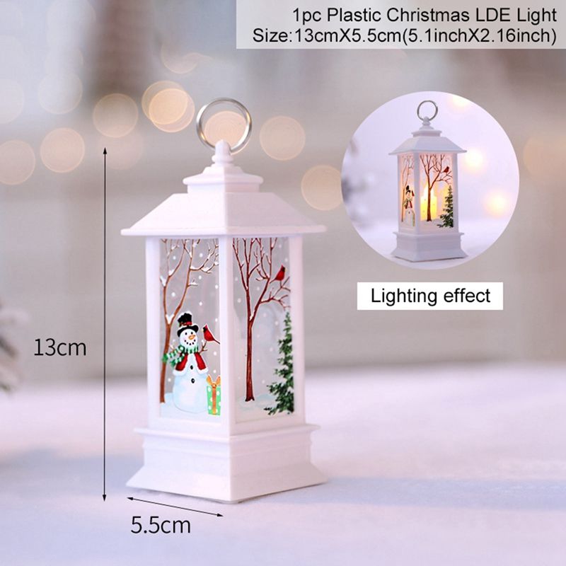 Christmas Lantern Light Candlestick Lamp Merry Christmas Decorations Christmas Tree Ornaments White big image 4