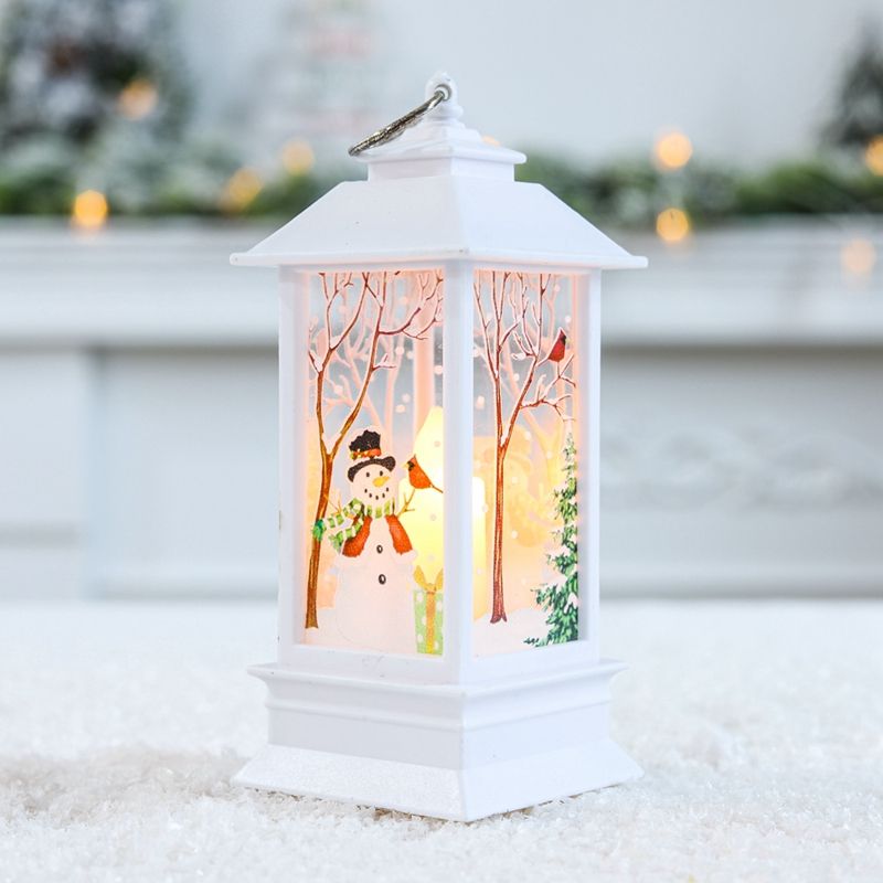 Christmas Lantern Light Candlestick Lamp Merry Christmas Decorations Christmas Tree Ornaments White big image 1