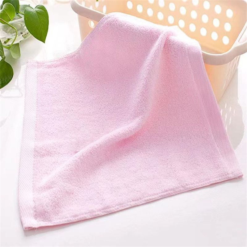 Pure Color Bamboo Fiber Washcloths Hand Towel Face Cloths Soft Comfortable Absorbent Square Towels for Bathroom Kitchen Light Pink big image 2