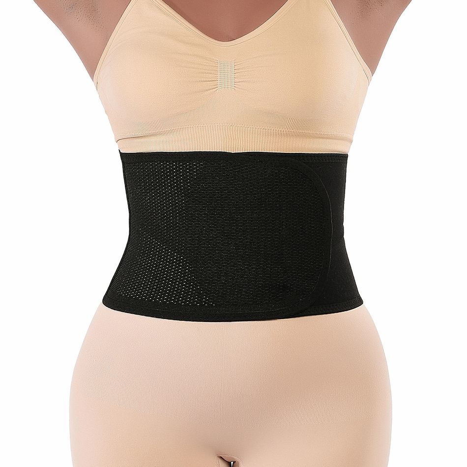 Women Waist Trainer Belt High Elasticity Breathable Waist Trimmer Slimming Belly Band Body Shaper Belt Black big image 1