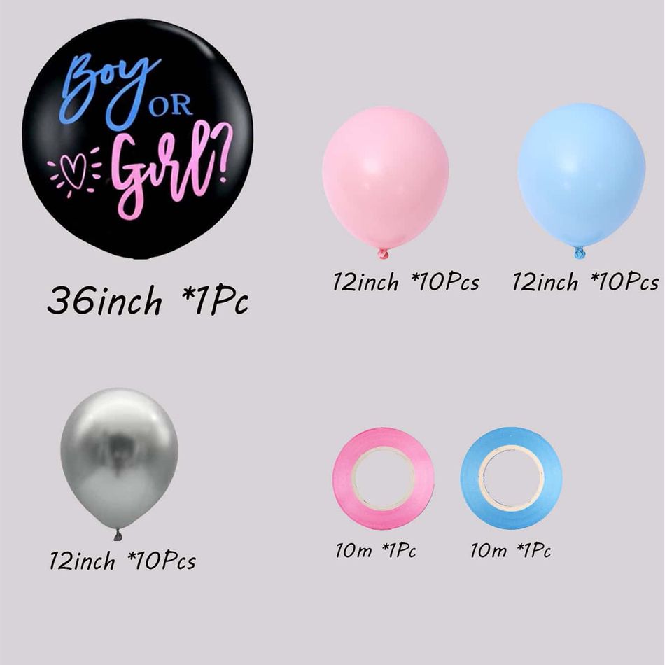 33-pack Baby Gender Reveal Balloons Blue Pink Black Silver Balloons for Baby Shower Gender Reveal Party Supplies Decor Multi-color
