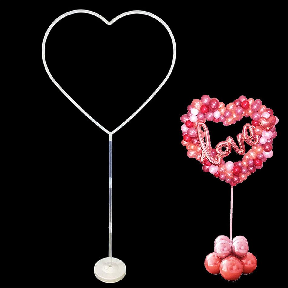 16pcs/set Heart Balloon Arch Kit Balloon Stand Column for Party Background Decor (Without Balloons) White big image 2