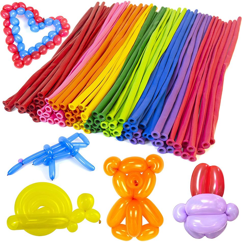 100Pcs Colorful Long Twisting Balloons Latex DIY Making Magic Balloons Multi-color big image 2