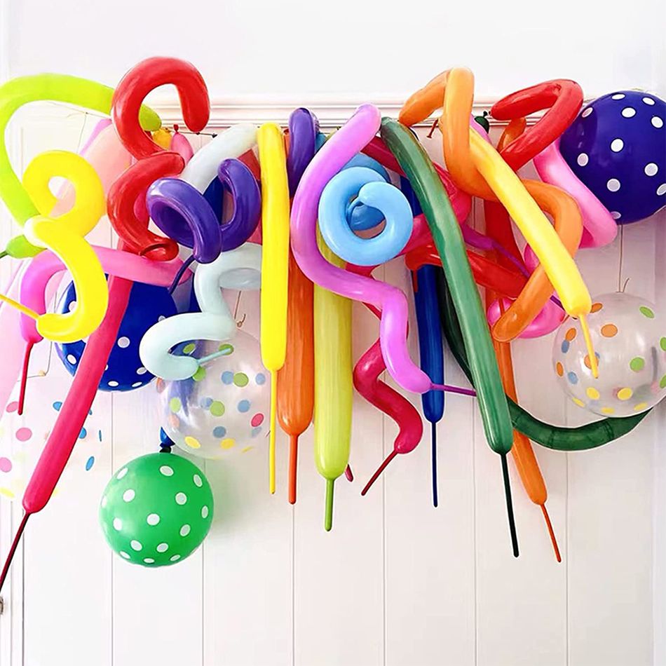100Pcs Colorful Long Twisting Balloons Latex DIY Making Magic Balloons Multi-color