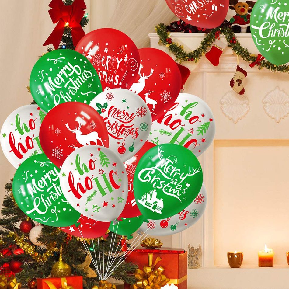 50Pcs Christmas Balloons Set 10 Inch Red Green White Balloons for Xmas Party Decorations Ornaments Multi-color big image 2