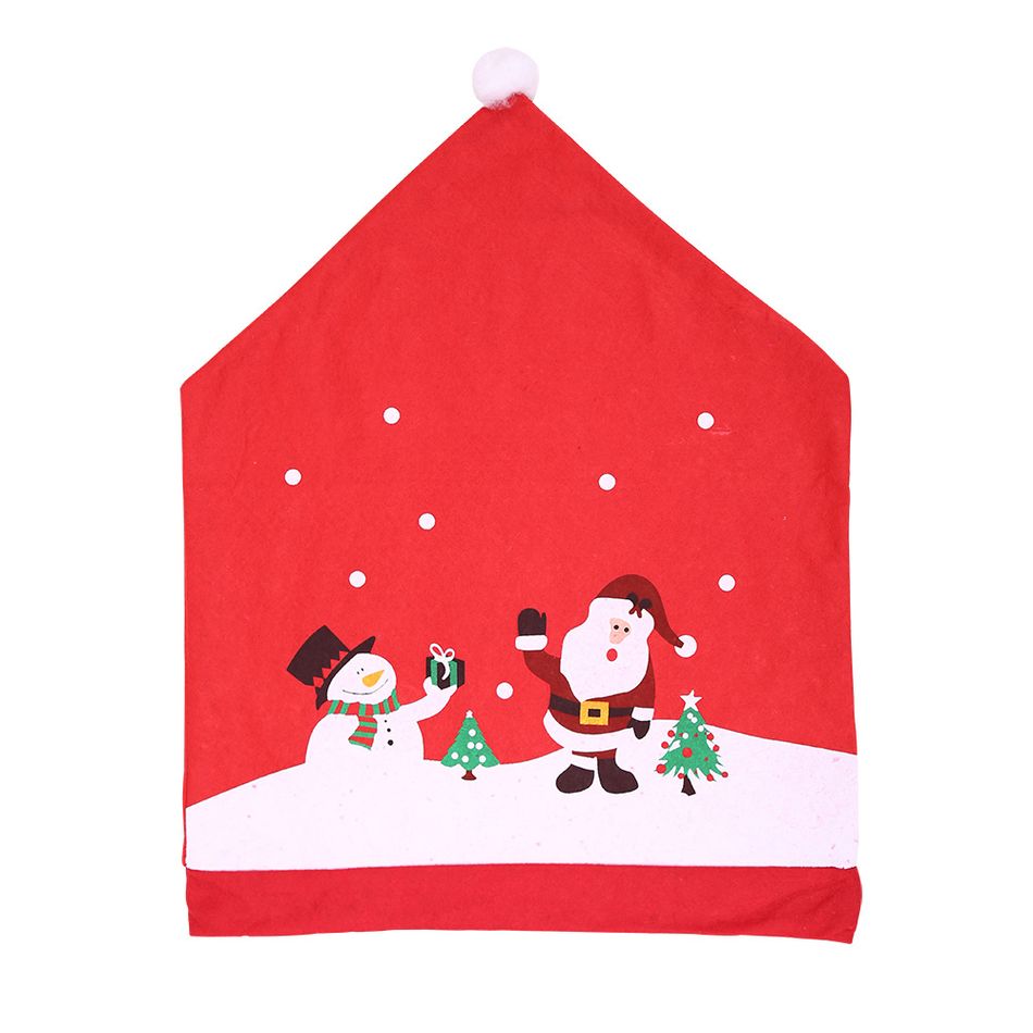 1 قطعة عيد الميلاد كرسي يغطي غير المنسوجة سانتا كلوز قبعة كرسي يغطي عيد الميلاد الطعام كرسي الديكور متعدد الألوان