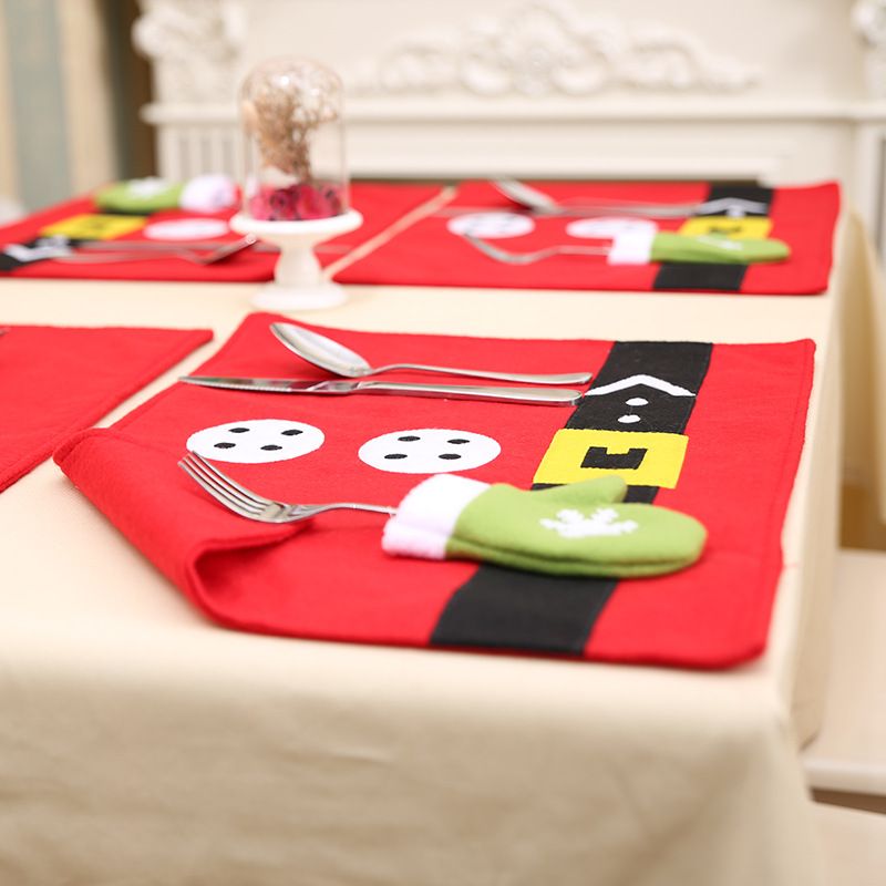 Christmas Placemat Non-Woven Dining Table Mat Xmas Kitchen Decoration Multi-color big image 5