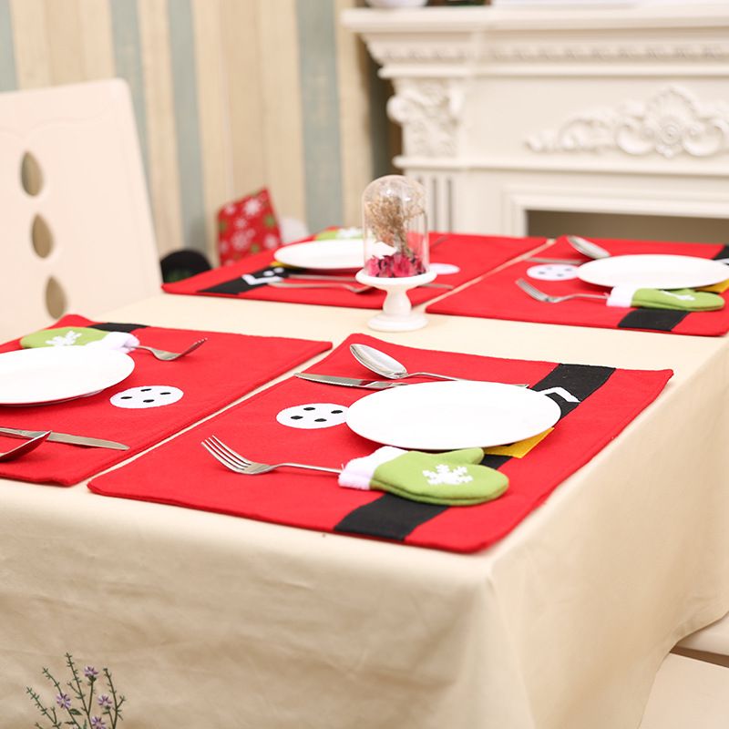 Christmas Placemat Non-Woven Dining Table Mat Xmas Kitchen Decoration Multi-color big image 4