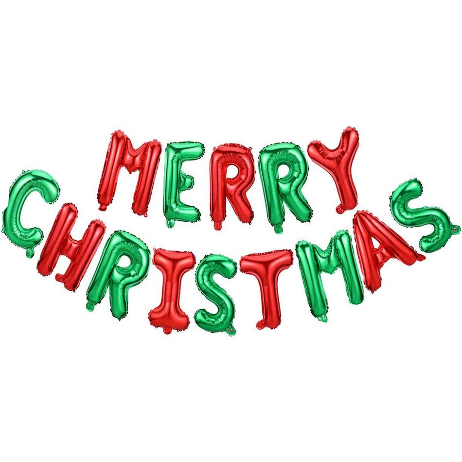 16 بوصة عيد الميلاد شعار تصميم بالون مجموعة الألومنيوم احباط بالونات ديكور حفلة عيد الميلاد متعدد الألوان big image 1