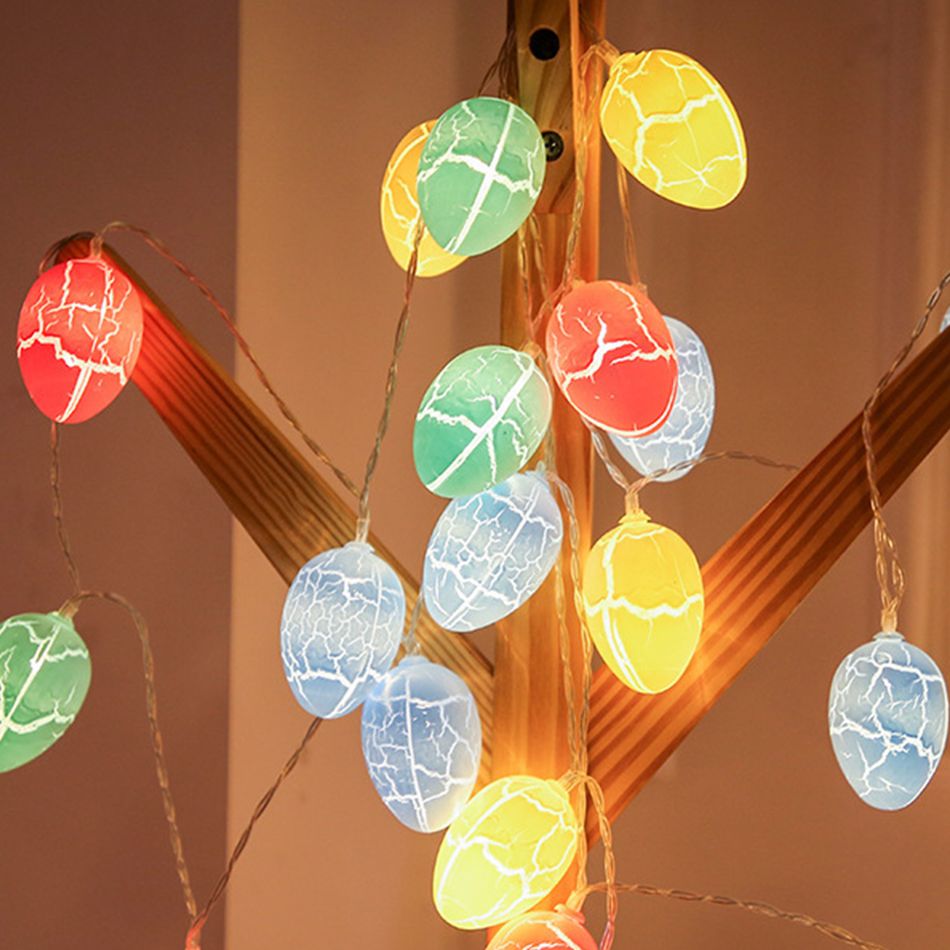 Easter 10 LED Egg String Lights for Indoor Outdoor Easter Party Holiday Decor Multi-color big image 1