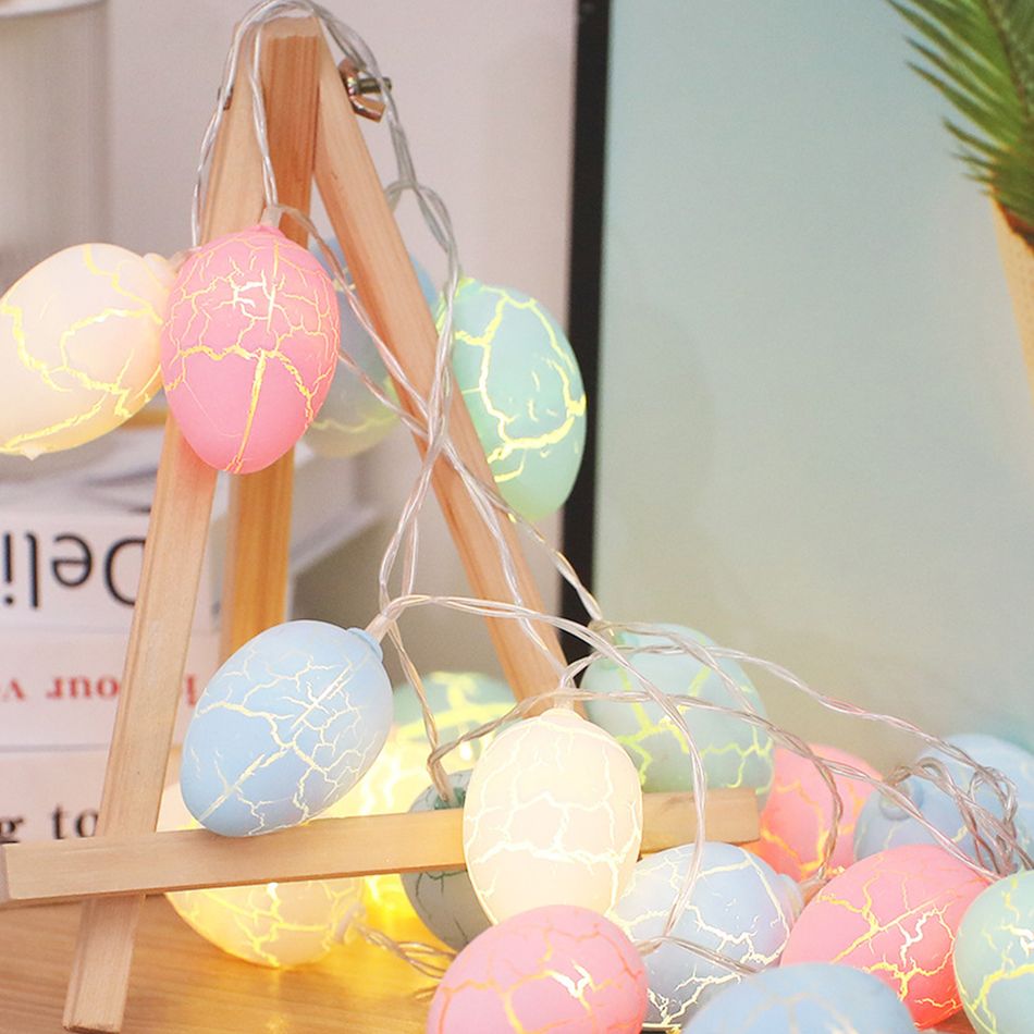 Easter 10 LED Egg String Lights for Indoor Outdoor Easter Party Holiday Decor Multi-color big image 2