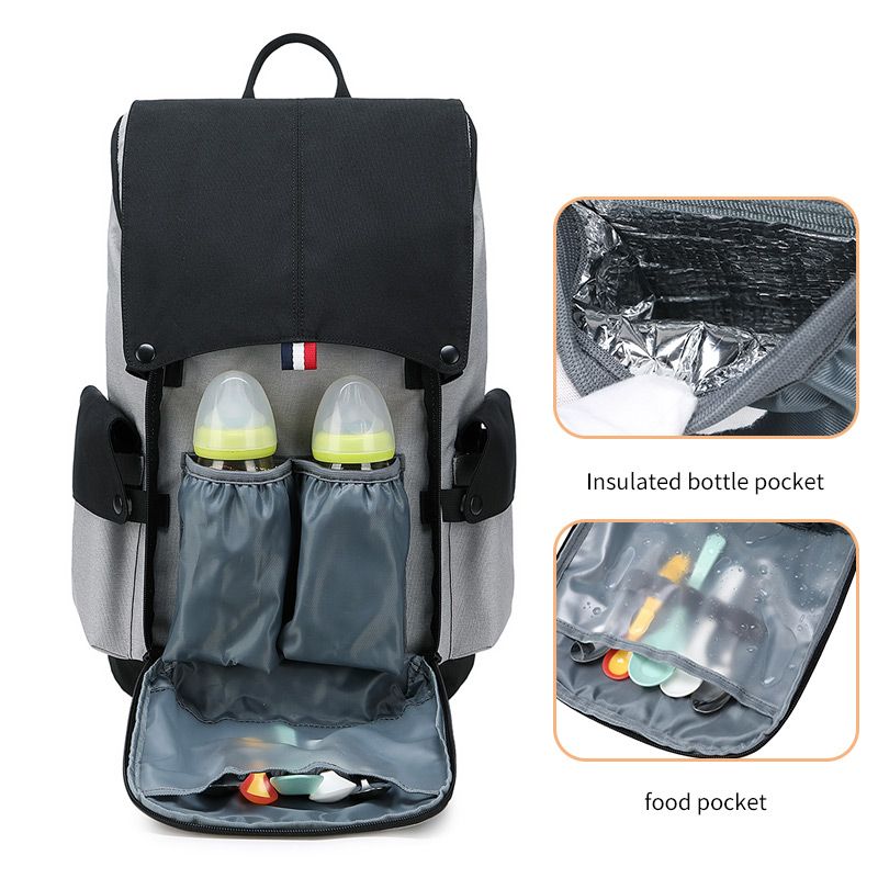 Diaper Bag Backpack Mom Bag Multifunction Travel Back Pack Large Capacity Waterproof Lightweight Baby Changing Backpack for Mom & Dad Grey big image 5