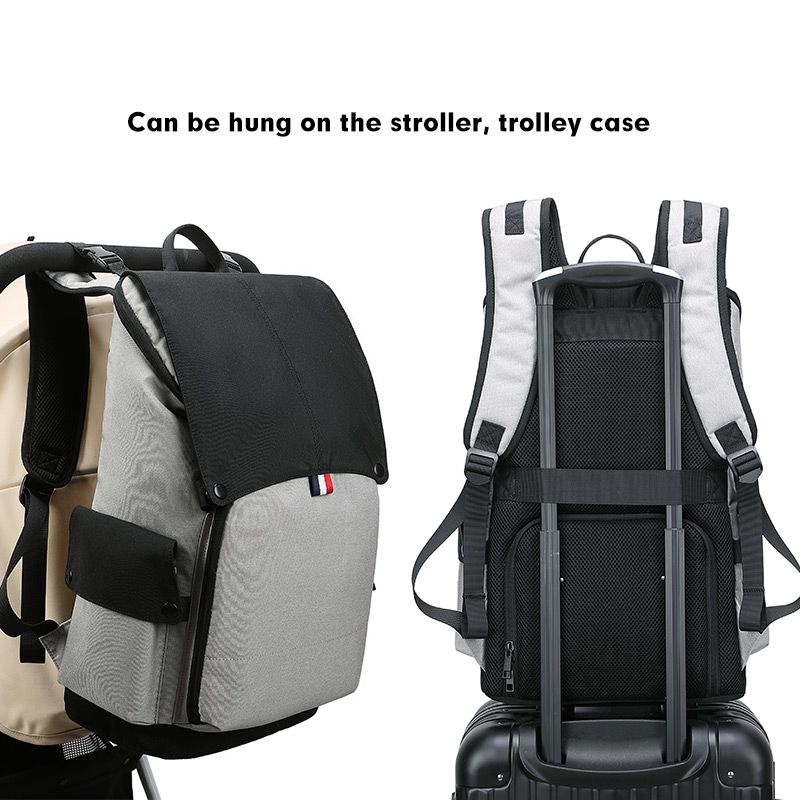 Diaper Bag Backpack Mom Bag Multifunction Travel Back Pack Large Capacity Waterproof Lightweight Baby Changing Backpack for Mom & Dad Grey big image 8