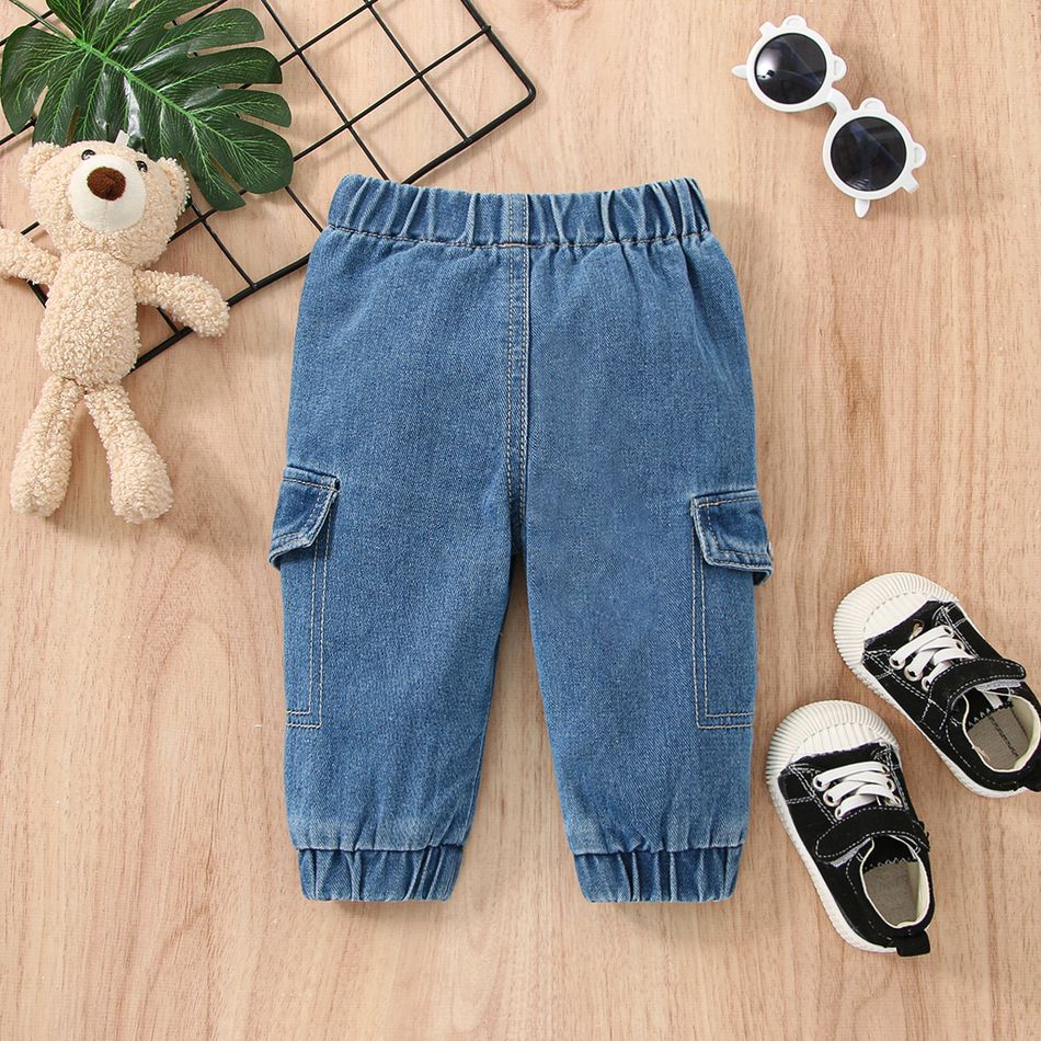 Baby Boy Straight-Fit Denim Pants Jeans Blue big image 2
