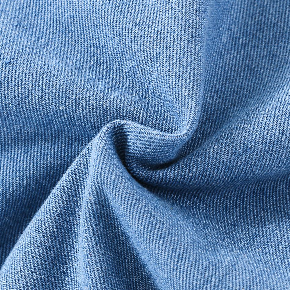 Baby Boy/Girl Blue Denim Long-sleeve Button Jumpsuit Light Blue