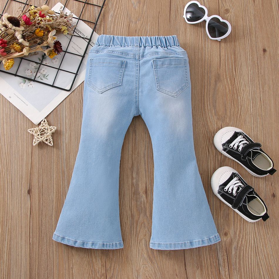 Enfant en bas âge Fille Trou Tendance Jeans Bleu big image 2